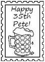 Birthday postage stamp to personalise, beer glass