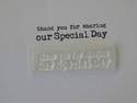 Thank you for sharing our special day, typewriter stamp