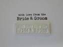 With love from the Bride and Groom, typewriter stamp