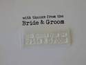 With thanks from the Bride and Groom, typewriter stamp
