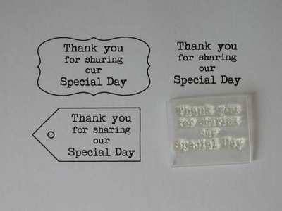 Thank you for sharing our special day, small typewriter stamp