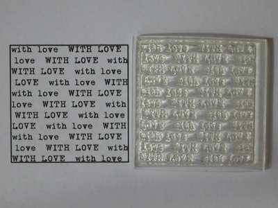 With Love background text stamp