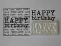 Happy Birthday stamp, 2-line typewriter font
