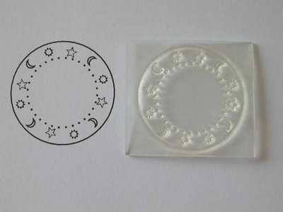 Sun Moon Star frame circle stamp