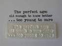 The Perfect Age, typewriter font stamp