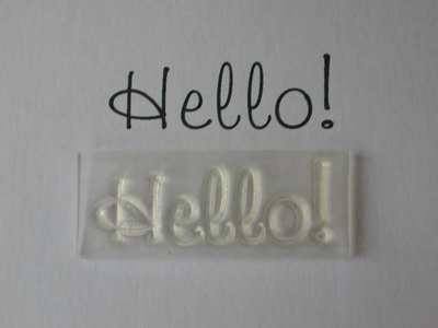 Hello! stamp, freehand font