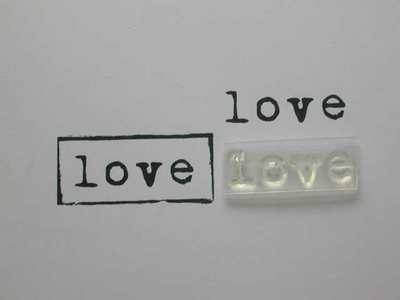 Love, typewriter font stamp