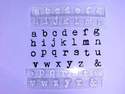 Alphabet stamps, lower case 1cm typewriter font