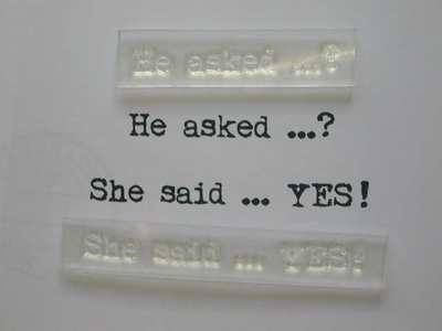 He asked? She said Yes typewriter font stamps