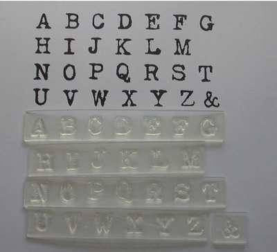 Alphabet stamps, upper case 1cm typewriter font