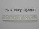 To a very Special typewriter font stamp