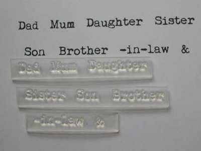 Family stamp set typewriter font