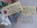 Personalised Party favour stamp for tags