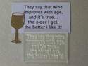 Wine improves with age, stamp