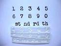 Number stamps, 1cm typewriter font