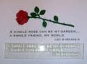 A single rose, quote stamp