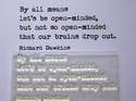 Let's be open-minded, typewriter quote stamp
