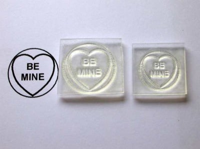 Love Heart stamp, Be Mine, 1.9cm or 1.5cm