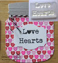 Love Hearts, typewriter stamp