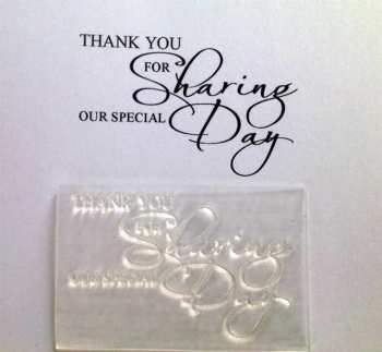 Thank you for sharing our special day, script stamp
