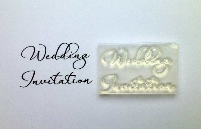 Wedding Invitation, 2 line script stamp