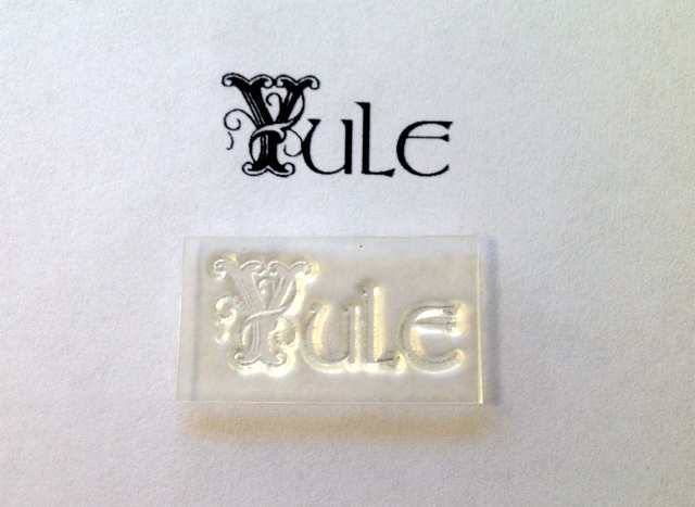 Yule, decorative text stamp