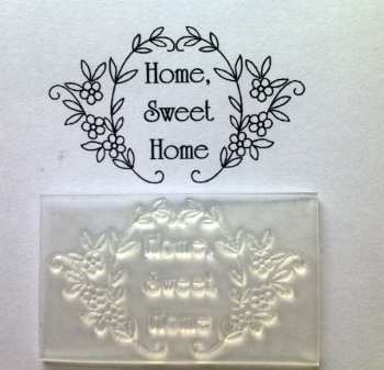 Home, sweet home flower frame stamp