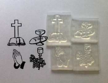 Religious symbols set of 4 small stamps