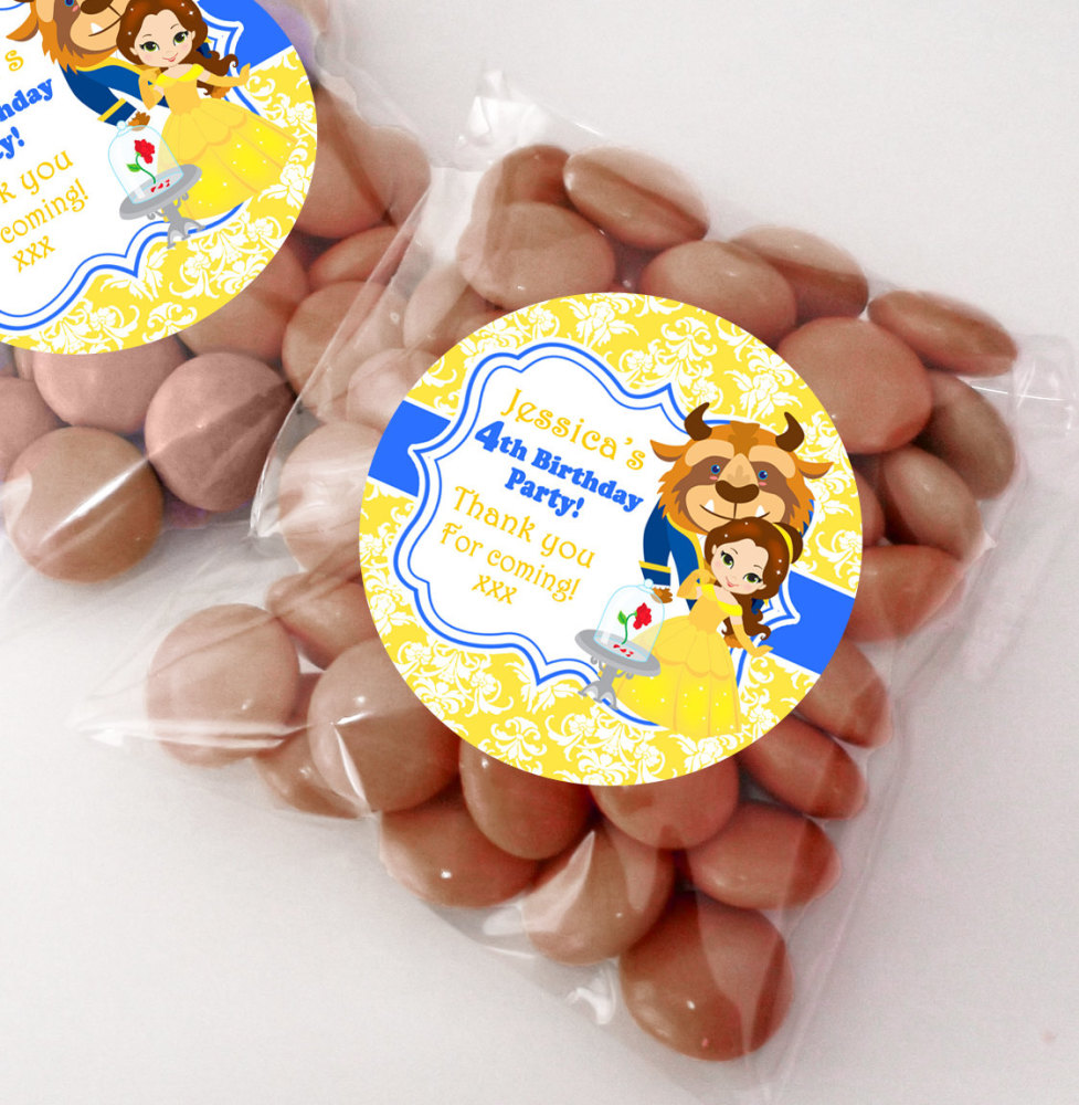 Beauty & the Beast Belle Personalised BIRTHDAY PARTY sweet bag favours KITS