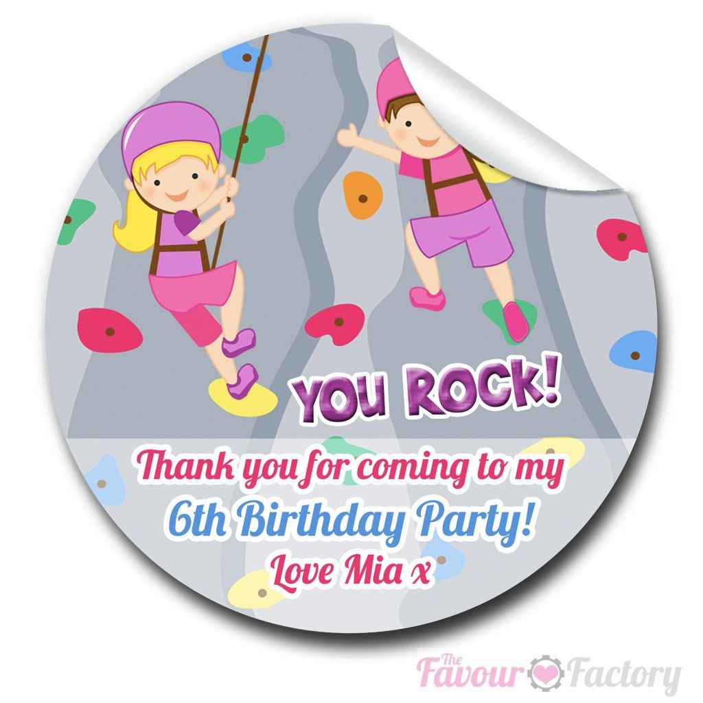 Personalised Birthday Stickers Wall Climbing