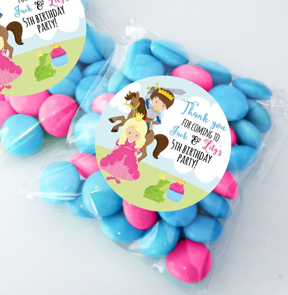 Prince And Princess Theme Birthday Party Sweet Bags Bag Fillers Prince Princess Personalised Birthday Sweet Bags Party Fillers Kits X12