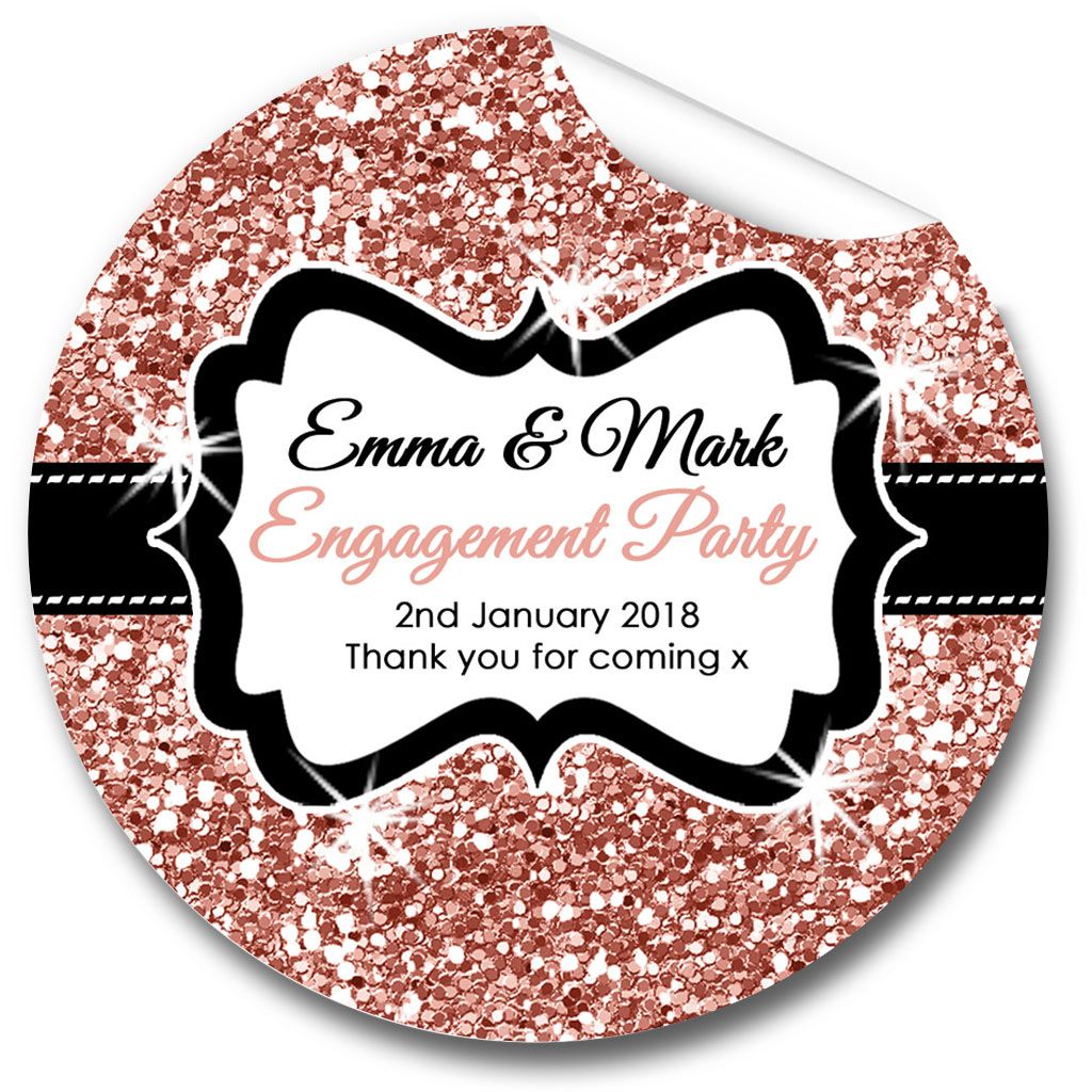 Personalised Engagement Party Stickers 1xA4 sheet