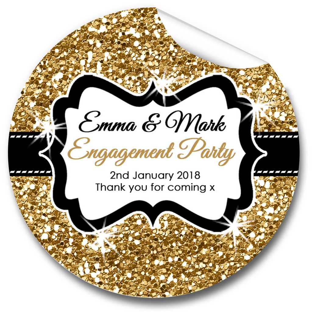 Personalised Engagement Party Stickers 1xA4 sheet