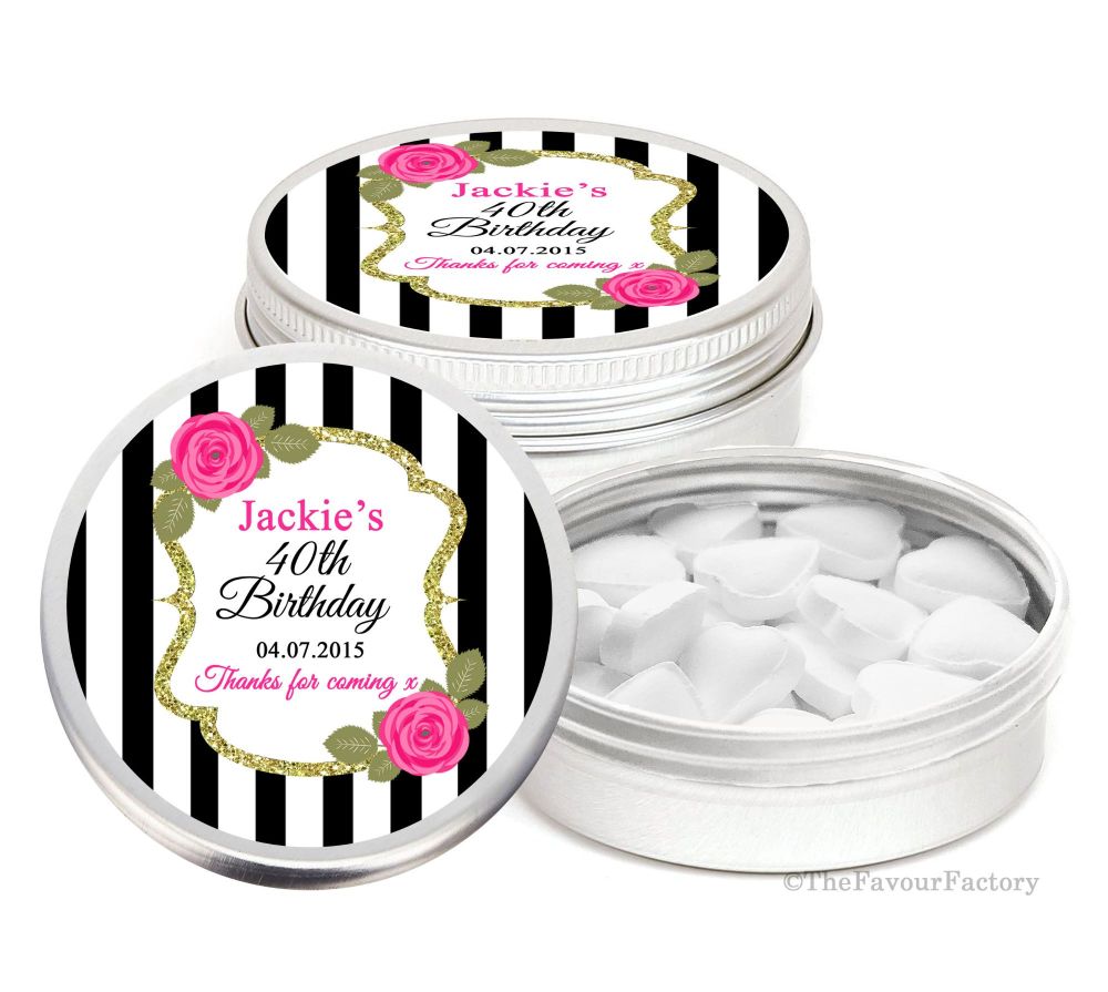 Personalised Birthday Party Favour Tins Keepsakes x1