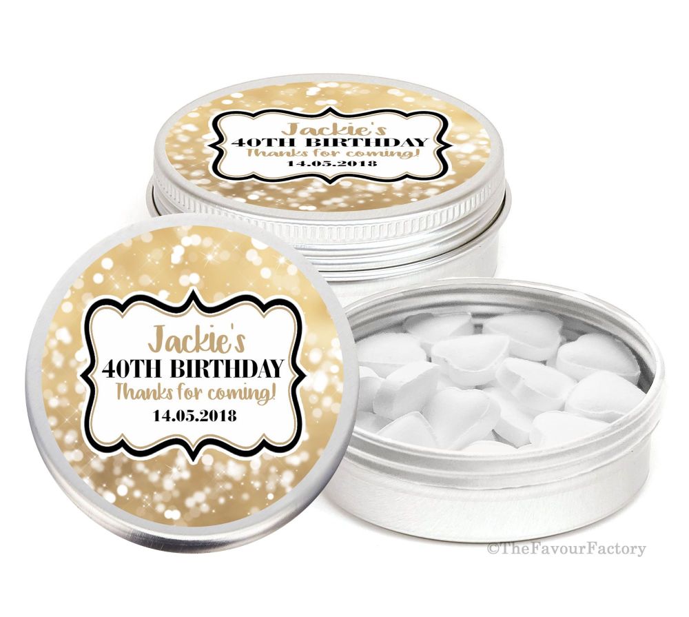 Personalised Birthday Party Favour Tins Keepsakes x1