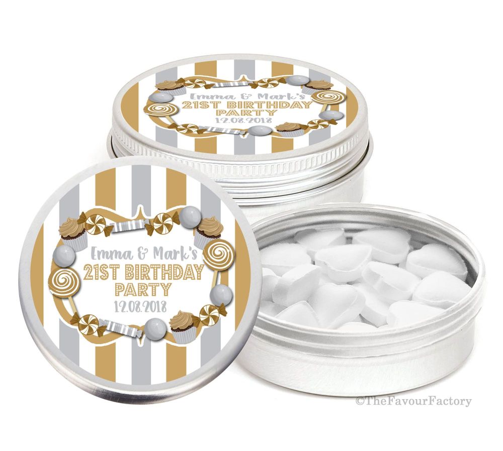 Personalised Birthday Party Favour Tins Keepsakes x1
