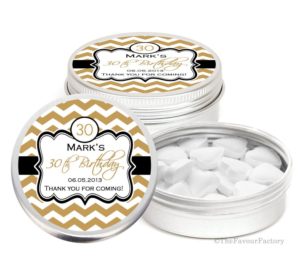 Personalised Birthday Party Favour Tins Keepsakes x1
