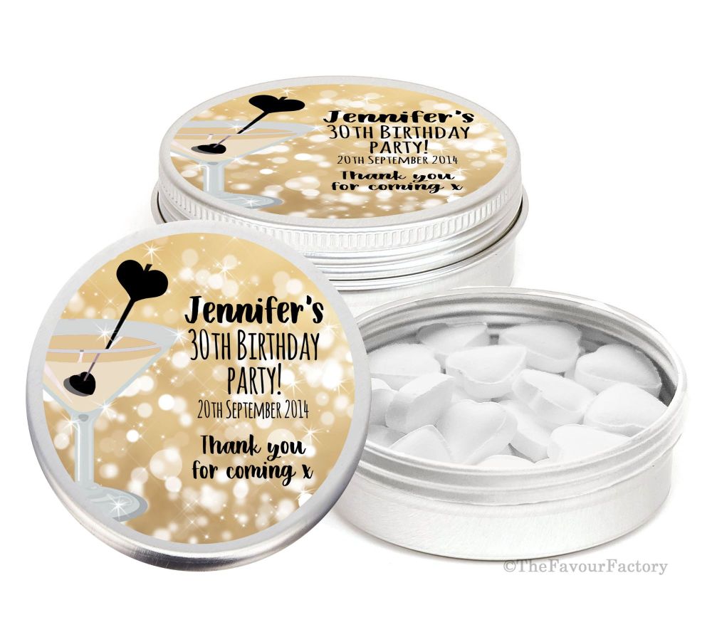Personalised Birthday Party Favour Tins Keepsakes x1