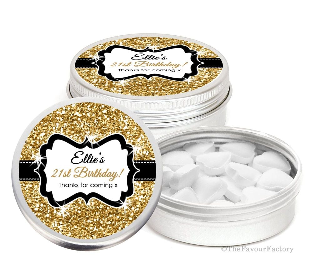 Personalised Birthday Party Favour Tins Keepsakes x1
