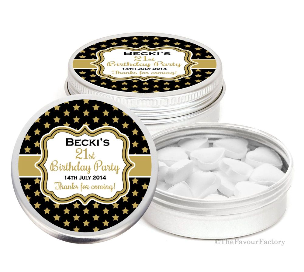 Personalised Birthday Party Favour Tins Keepsakes x1