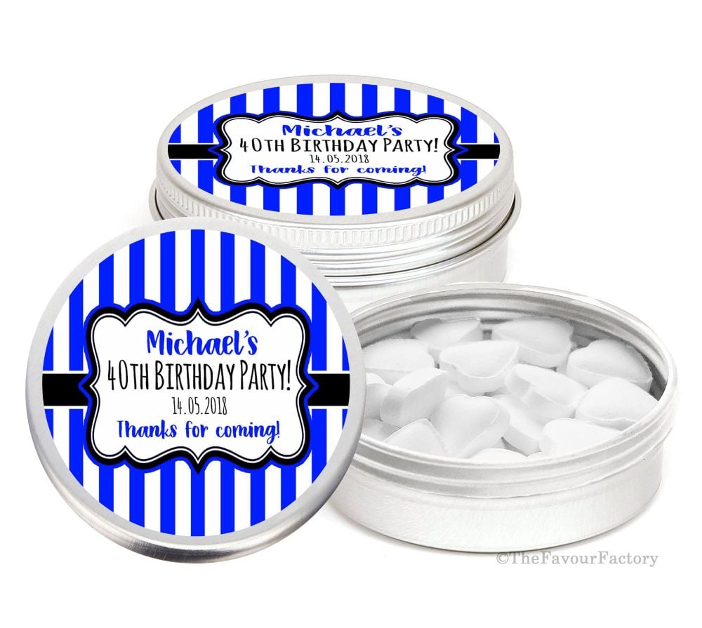 Personalised Birthday Party Favour Tins Keepsakes x1