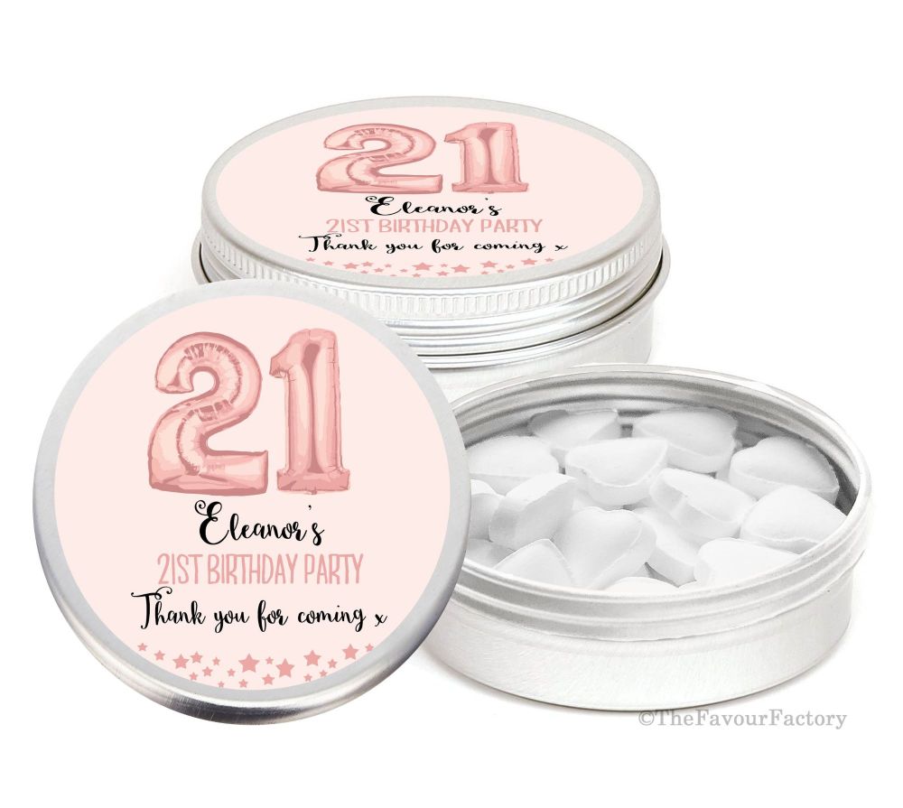 Personalised Birthday Party Favour Tins Keepsakes x1