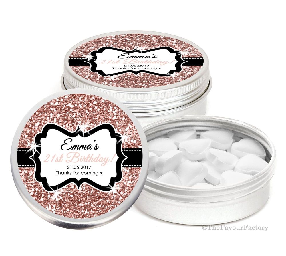 Personalised Birthday Party Favour Tins Keepsakes x1