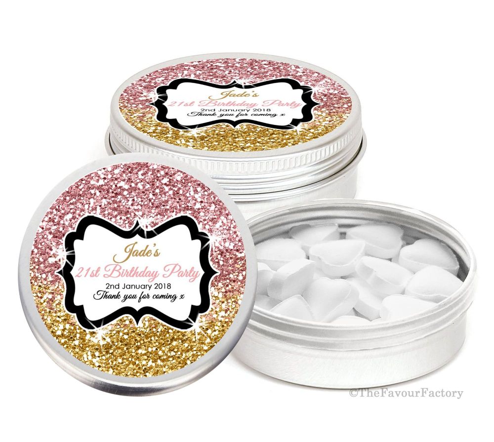 Personalised Birthday Party Favour Tins Keepsakes x1