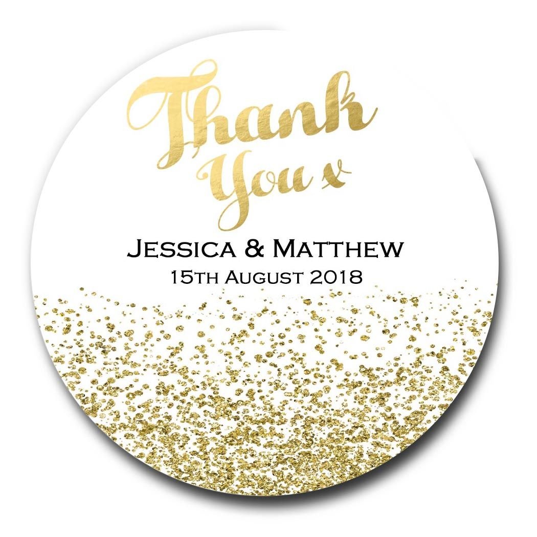 Personalised Wedding Day Thank You Stickers