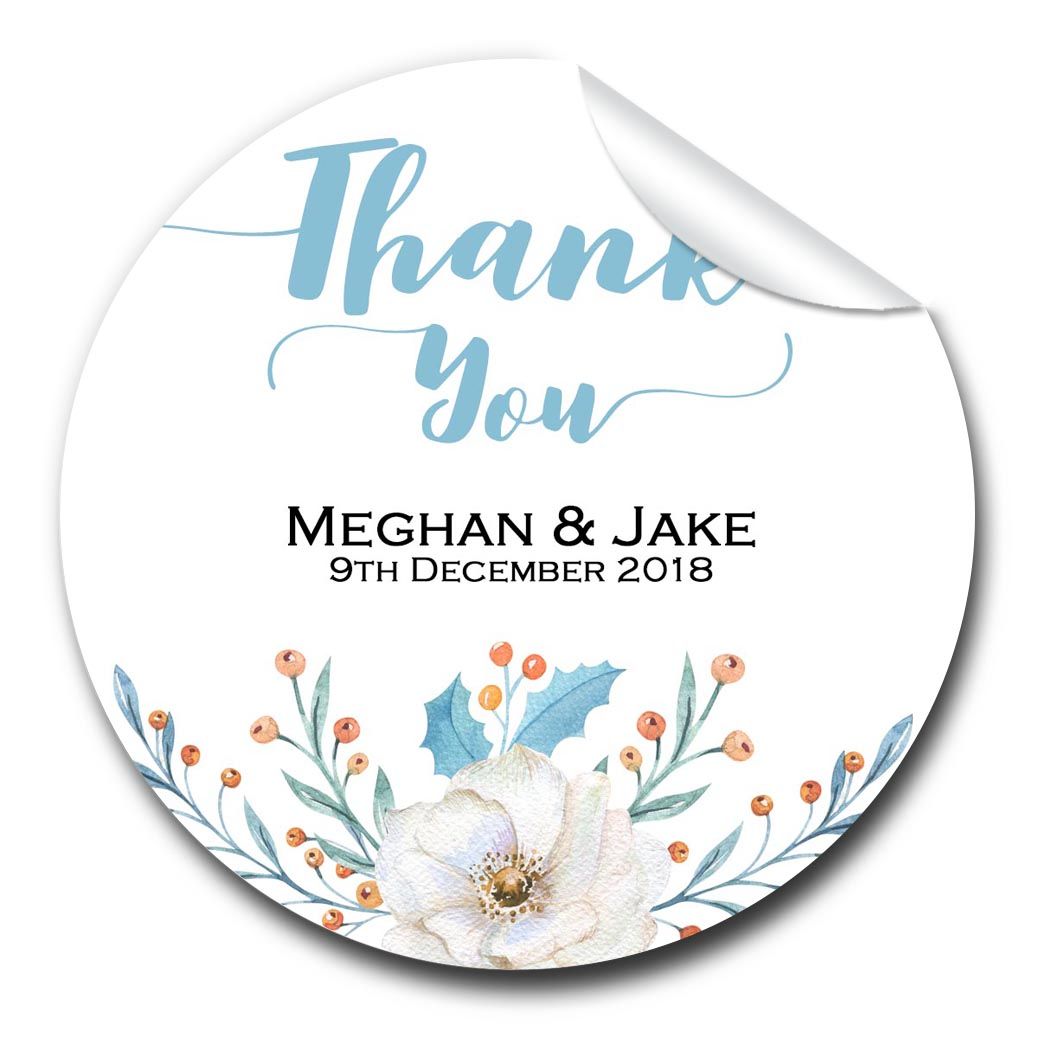 Personalised Wedding Day Thank You Stickers
