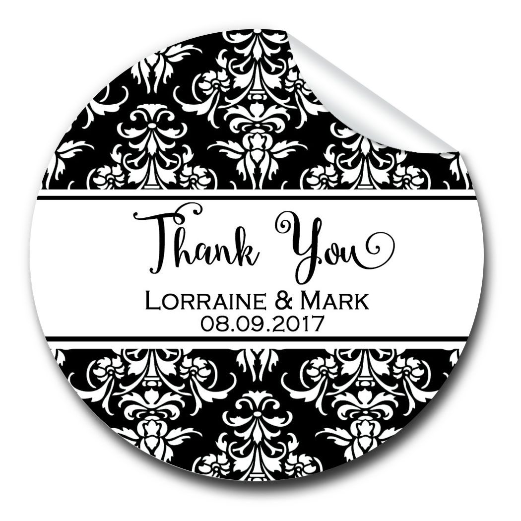Personalised Wedding Day Thank You Stickers