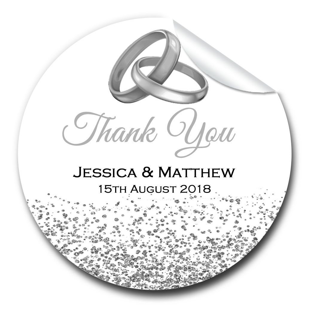 Personalised Wedding Day Thank You Stickers