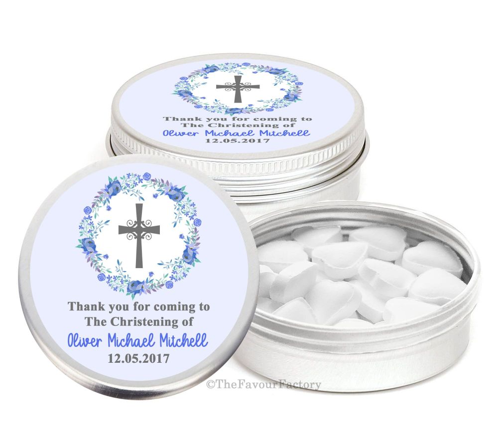 Personalised Christening Day Favour Tins Keepsakes x1