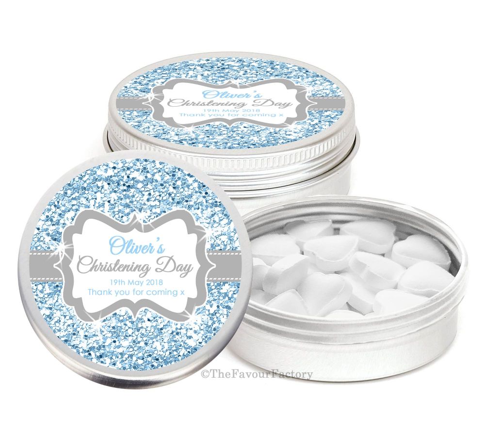 Personalised Christening Day Favour Tins Keepsakes x1